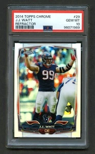 2014 Topps Chrome Football Refractor J. J. WATT #29 PSA 10 GEM MT Texans - Picture 1 of 2