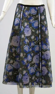 Gonna midi NOIR SACHIN & BABI blu malva multicolore stampa floreale rete 2 $495 - Foto 1 di 12