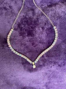 Mystic Topaz Alluring 18" Adjustable Necklace With Attached Pendant FREE P&P - Picture 1 of 9