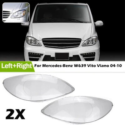 2xHeadlight lampshade Lens Cover Cap For 2004-2010 Mercedes-Benz W639 Vito Viano - Image 1 of 4