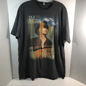 Tim McGraw Two Lanes Of Freedom Tour 2013 Double Sided Graphic Tee Adult XL Gray - Picture 1 of 9