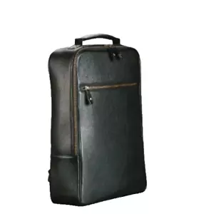 Zipper Closure Minimal Design Grain Leather Backpack Airport Suitcase Back Strap - Picture 1 of 6