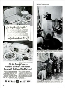 1951 GE PRINT AD General Electric Waffeleisen Sandwichgrill - Bild 1 von 1