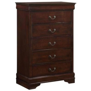 Picket House Furnishings 5-Drawer Chest Dust Proof Bottoms Wood Indoor Cherry - Picture 1 of 9