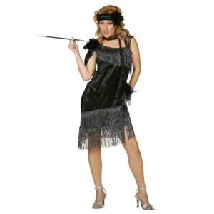 DELUXE CHARLESTON KOSTÜM 20er Jahre Flapper Damen Kleid Kopfschmuck Schal 38 S/M - Bild 1 von 5