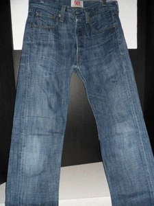 Levi's 501 Botón Mosca 30 X 31 Pierna Recta Blanco Rojo Pestaña México - Imagen 1 de 6