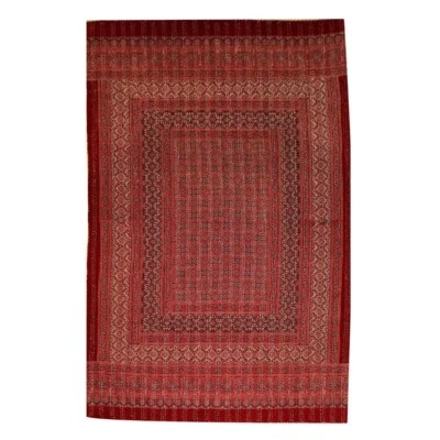 Colcha Kantha india hecha a mano con estampado de bloques tamaño king Foto 1 de 4