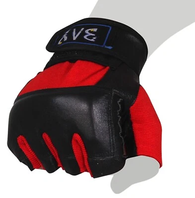 BAY® ORBIT PRO LEDER Trainingshandschuhe Boxhandschuhe Handschutz schwarz rot  - Bild 1 von 4