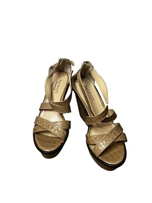 Sandalias de cuña Talbots para mujer color tostado con tiras talla 8 Foto 1 de 4