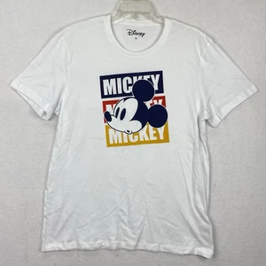 Camiseta Disney Mickey Blanca Unisex Talla XL 44" Pecho Algodón Ligero - Imagen 1 de 7