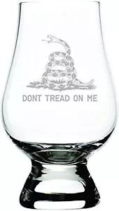 Don't Tread On Me Quote Etched Crystal Glencairn Whisky Glass - Picture 1 of 2