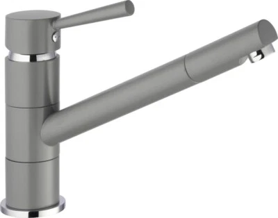 VEROSAN Spültischarmatur Einhebelmischer Küchenarmatur drehbarer Auslauf matt hellgrau
