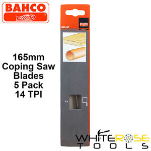 Bahco Coping Saw Blades Wood Soft Metal Carpenter 5 Pack 165mm 14TPI