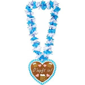 HAAC Halskette Hawaii Blumenkette Bayern Oktoberfest Herz Anhänger Karneval - Bild 1 von 1