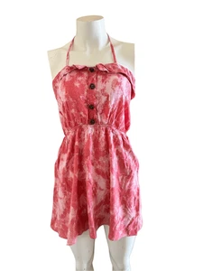 Mini abito corto estivo senza maniche Peppermint Y2K donna M rosa tye dye piccolo ha - Foto 1 di 7