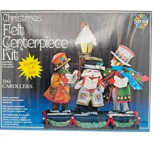 Vintage NOS Weihnachten Filz Herzstück Kit 3161 Carolers Holiday Craft Set von Ho - Bild 1 von 7