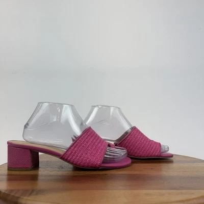 Nuevas sandalias para mujer Donald Pliner Naia de cuero rosa tejido punta lazo talla 8 M Foto 1 de 4