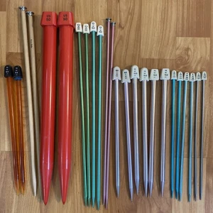 Knitting Needles Bates 3.5, 5, 8, 10, 11, 50 etc Lot Of 12 Pair Assorted Sized - Picture 1 of 12