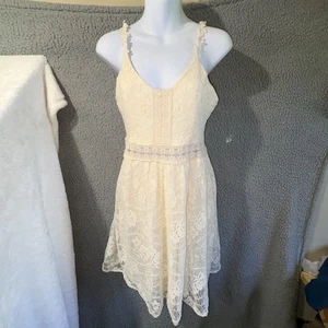Altard State Dress Women M Ivory Lace Crochet Flowers Y2K Romantic Fairy Summer - Picture 1 of 13