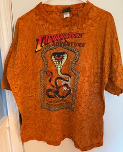 T-shirt vintage Indiana Jones Avventura Tempio dell'Occhio Proibito Large/XL anni 90 - Foto 1 di 7
