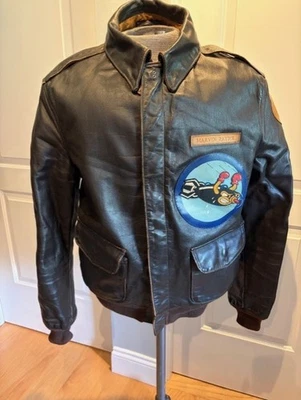 JIMMY STEWART AS MARVIN PAYNE,"YOU GOT TO STAY HAPPY" LEATHER A-2 JACKET, LG - Image 1 of 4