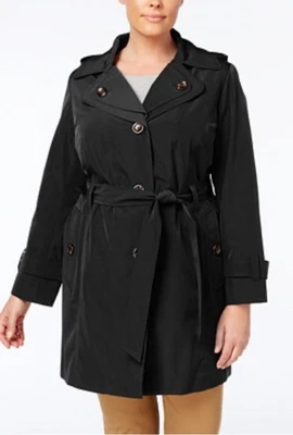 London Fog женщин классический черный поясом Тренч размер XL - Изображение 1 из 4