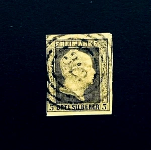 Old Germany PRUSSIA Stamp - 1864 King Friedrich Wilhelm IV Imperf SOTN  r53 - Picture 1 of 2