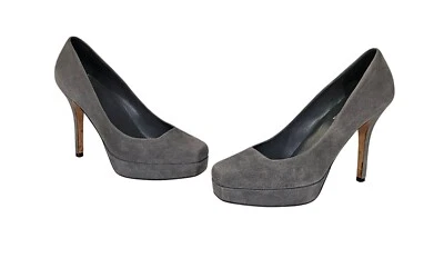 GUCCI Gray Suede Square Toe Platform Pumps 37 / 7 US - Image 1 of 4