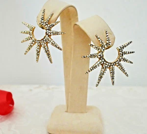$150 HEIDI DAUS Crepúsculo Sunburst Cristal Pavimentado Pendientes Piernados Plata Metálicos - Imagen 1 de 9