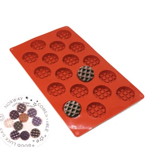Flexible Mini Round Waffles Cookies Chocolate Candy Silicone Mold Pan Dia. 1.5" - Picture 1 of 5