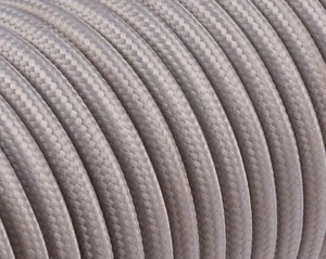 Textilkabel, Stoffkabel Rund Standardfarben Grau, 2-Adrig 0,75 H03VV-F- 50m - Bild 1 von 2