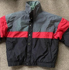 Puffer Jacket Vintage Men's Medium PORSHA by Winer Blk/Gray/Red/Green FREE SHIP - Picture 1 of 10