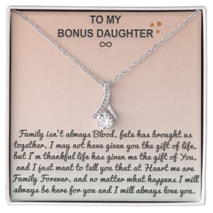 Personalized Bonus Daughter Necklace - Sentimental Stepmom Gift for Mother’s Day - Picture 1 of 11