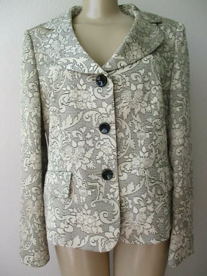 Цветочный блейзер Jones носить черное золото длинным рукавом размер 12 бедра длина новый - Изображение 1 из 4