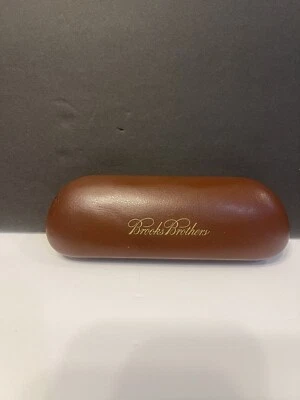 Estojo de óculos Brooks Brothers capa dura fina marrom protetor transportador de viagem  - Imagem 1 de 4