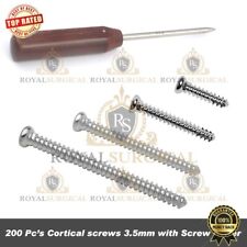 Cortical screws 3.5mm Different (200Pcs) With Driver orthopedics Best Instrument