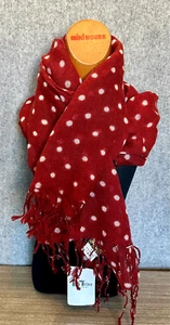 NWT Glen Prince of Great Britain Polka Dot Warm Red Scarf  100% Wool 72"x20" - Picture 1 of 7