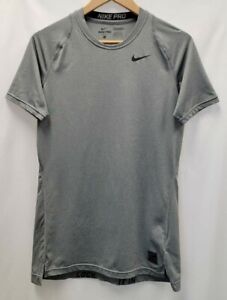 Nike Pro Dri-Fit Compression T-Shirt Men's L Gray Lock It In Short Sleeve Sports