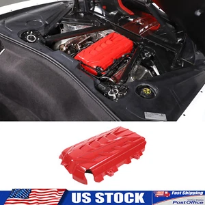 ABS Red Accent Engine Cover Modify Part Fits Corvette Coupe C8 2020-2024 - Picture 1 of 11
