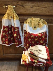 Toalla de mano colgante de cocina para pollos de ganchillo hecha a mano - Imagen 1 de 1