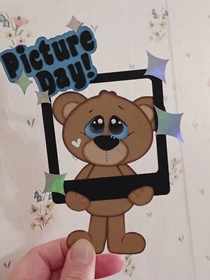 Piezas de papel para álbum de recortes, escuela, día de la imagen, oso, días escolares imágenes prediseñadas Foto 1 de 2