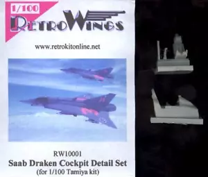 RetroKits Models 1/100 SAAB DRAKEN COCKPIT DETAIL SET Resin Update Set - Picture 1 of 2