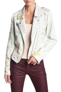 Given Kale NUEVO Denim Bordado Floral Moto Denim Chaqueta EXTRA GRANDE - Imagen 1 de 3