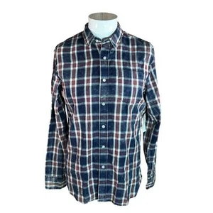 Mens Plaid Cotton Button-Down Shirt SMALL NWT - Picture 1 of 5