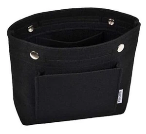 Mini Slim Small Felt Purse Organizer Insert Inside Handbag Tote A-Mini-Black - Picture 1 of 7