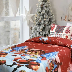 Trapunta natalizia piumone invernale letto singolo 1 posto Babbo Natale 6513 - Imagen 1 de 5