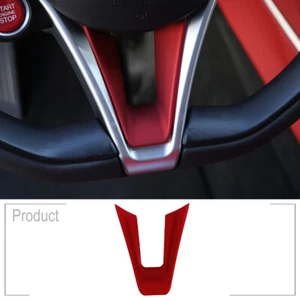 Red Steering Wheel U-shaped Decorative trim For Alfa Romeo Giulia 2017-2020 US - Picture 1 of 5