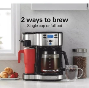 Hamilton Beach Drip Coffee Maker & Single Serve Machine2 Way12 Cup Programmable  - Picture 1 of 12