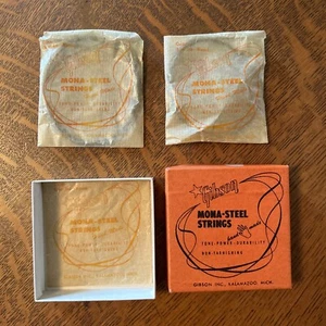 Vintage New Gibson Mona-Steel Guitar Strings No 240 E And A Only No G - Picture 1 of 7