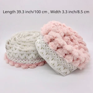1m Pom Ball Tassel Fringe Trim Edging Sewing DIY Upholstery for Curtain - Picture 1 of 15